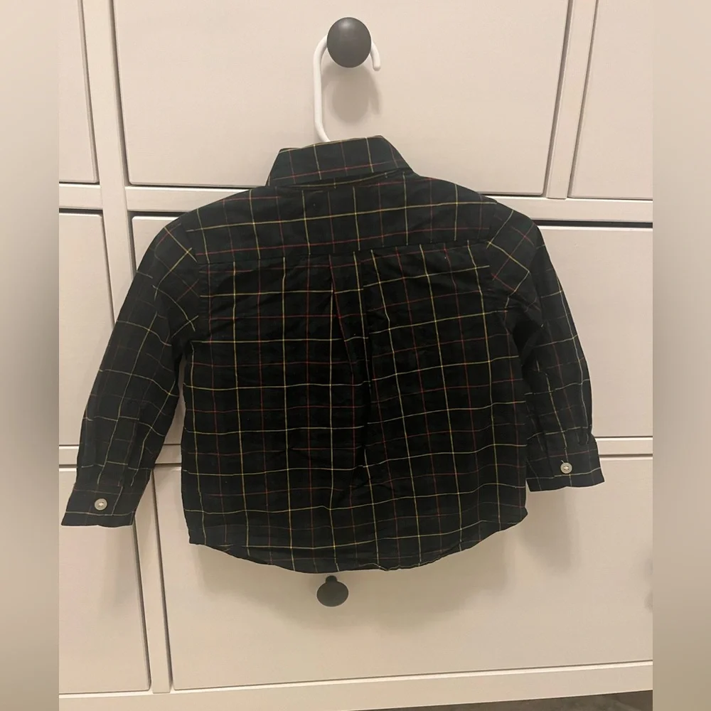 Ralph Lauren Plaid Cotton Poplin Button Up Button Down Dress Shirt Holiday Polo